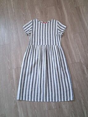 Pyne & Smith Linen Day Dress In Stripe